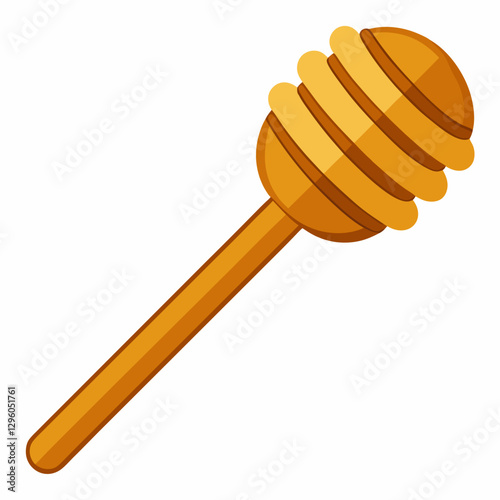 wooden honey dipper with grooves