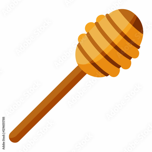 wooden honey dipper with grooves