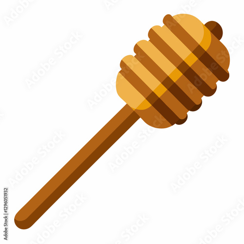 wooden honey dipper with grooves