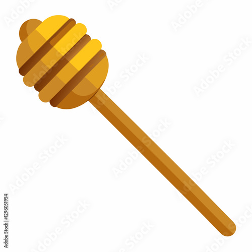 wooden honey dipper with grooves