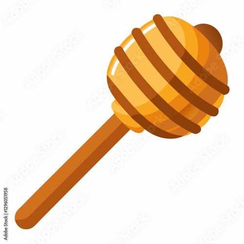 wooden honey dipper with grooves