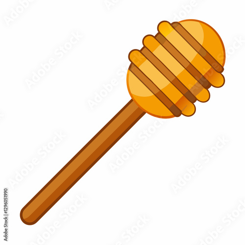 wooden honey dipper with grooves