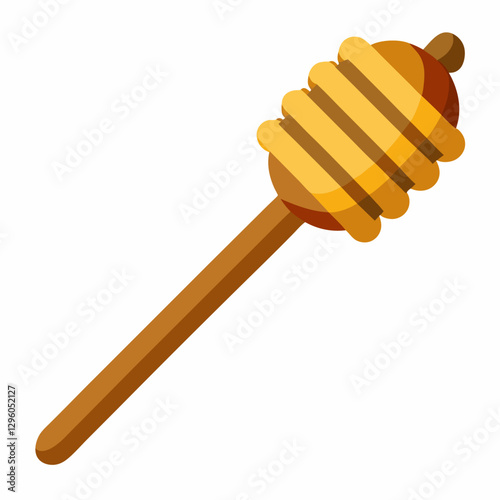 wooden honey dipper with grooves