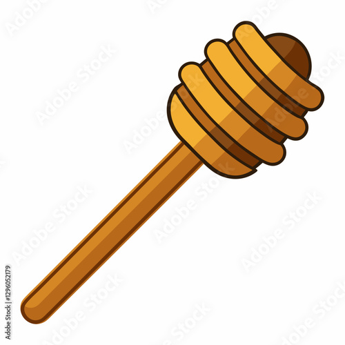 wooden honey dipper with grooves