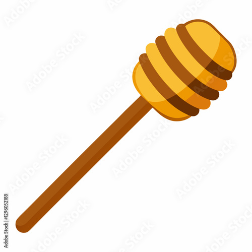 wooden honey dipper with grooves