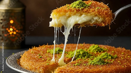 A plate of delicious harissa and basbousa  oriental sweets