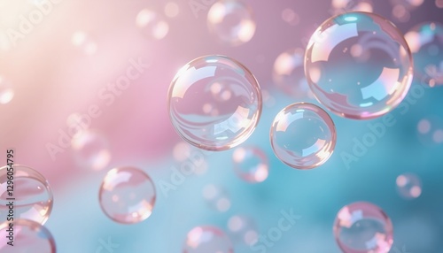 Wallpaper Mural Floating translucent bubbles in soft pastel colors, dreamy abstract background Torontodigital.ca