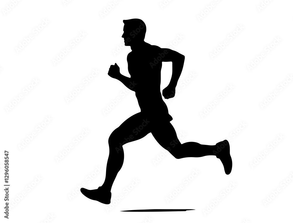 running man silhouette on white background running man silhouette on white background