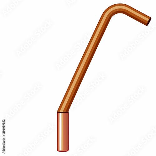 curved copper drinking straw