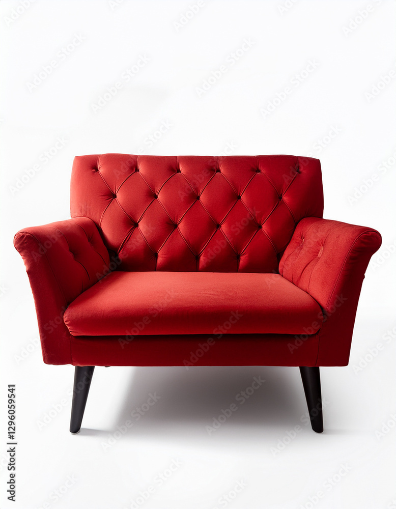 Fototapeta premium Luxury Red Sofa isolated on white, part 11
