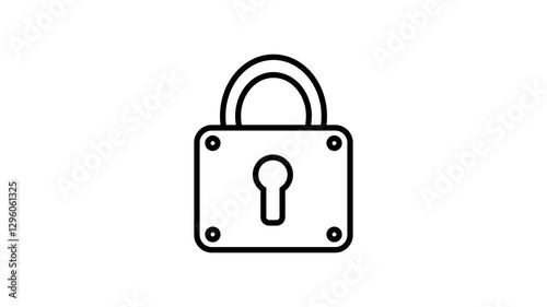 padlock line icon on white background