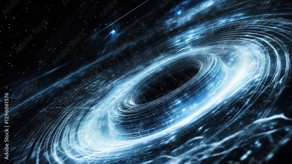 Obraz premium Stunning visualization of a distant galaxy showing the effects of gravitational waves: a detailed astronomical perspective
