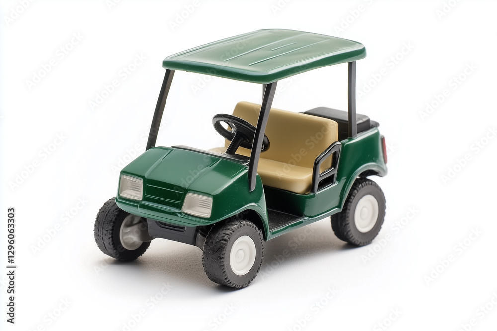 Miniature scale Golf Cart, vehicle model, isolated on white Miniature scale Golf Cart, vehicle model, isolated on white