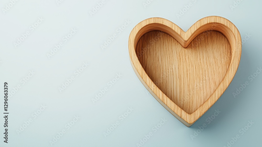 Wooden Heart Symbol for Mother in Minimalist Style with Soft Background Wooden Heart Symbol for Mother in Minimalist Style with Soft Background