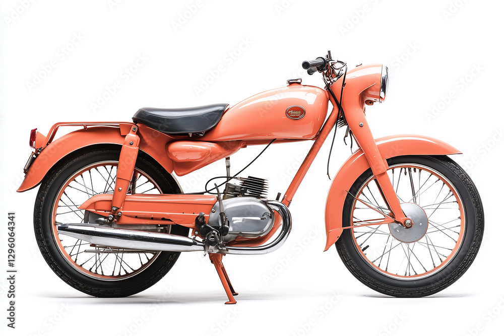 Profile shot of Motorcycle, sleek vehicle, side angle, isolated on white Profile shot of Motorcycle, sleek vehicle, side angle, isolated on white