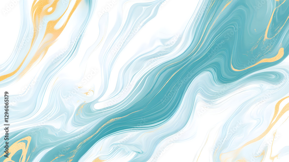 Abstract blue and teal marble pattern with gold accents, flowing lines creating an elegant design
Abstract blue and teal marble pattern with gold accents, flowing lines creating an elegant design