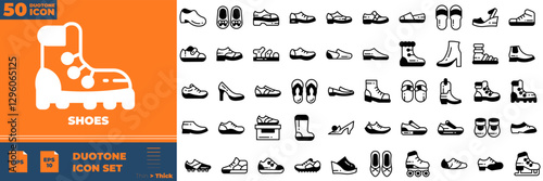 Shoes Duotone Editable Icons set
