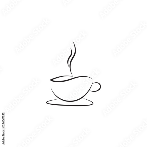 coffee cup icon, coffee mug design, hot drink espresso.