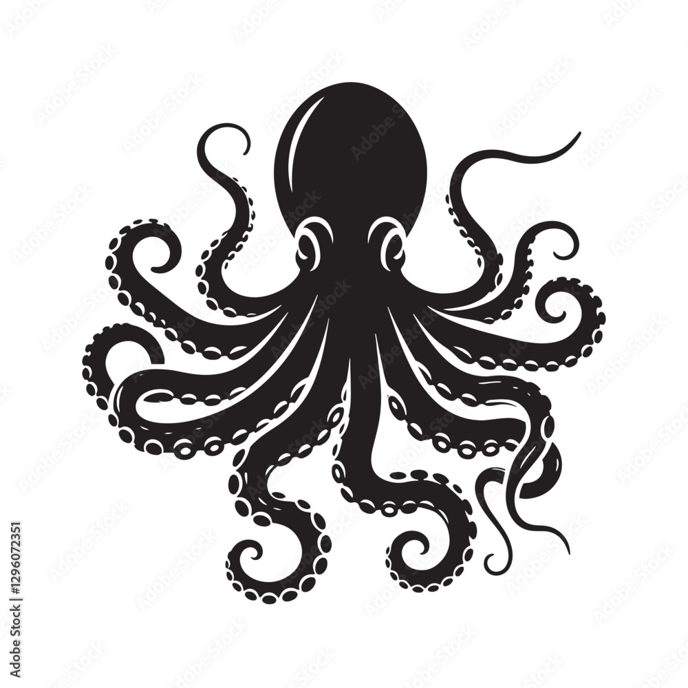 Bold Octopus silhouette, capturing its powerful tentacle spread - Octopus illustration - Minimalist Octopus vector - Octopus silhouette
Bold Octopus silhouette, capturing its powerful tentacle spread - Octopus illustration - Minimalist Octopus vector - Octopus silhouette