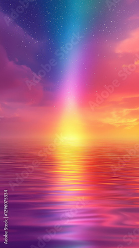 Inspirational quote on a soft pastel gradient background showcasing elegant modern typography in a serene landscape of colors and light reflection