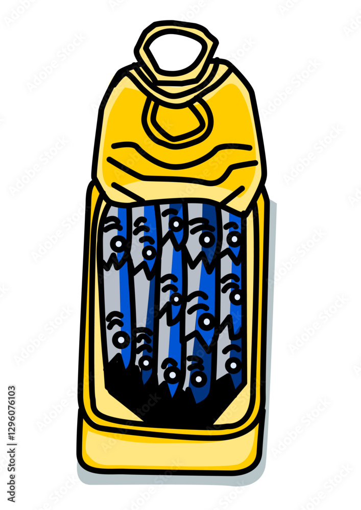 Ilustración de una lata de sardinas