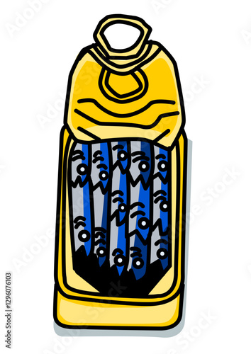 Ilustración de una lata de sardinas