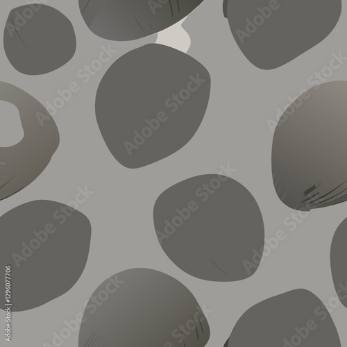 Seamless graphite texture with abstract petal shapes