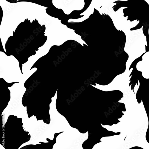 Seamless black and white abstract ink wash texture