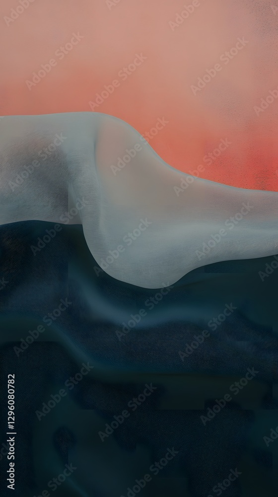 Fototapeta premium Abstract painting showing a limb against an orange and blue backdrop
