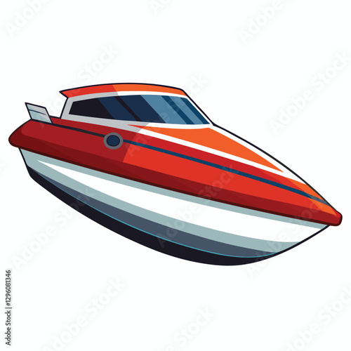 motor boat isolated on white background