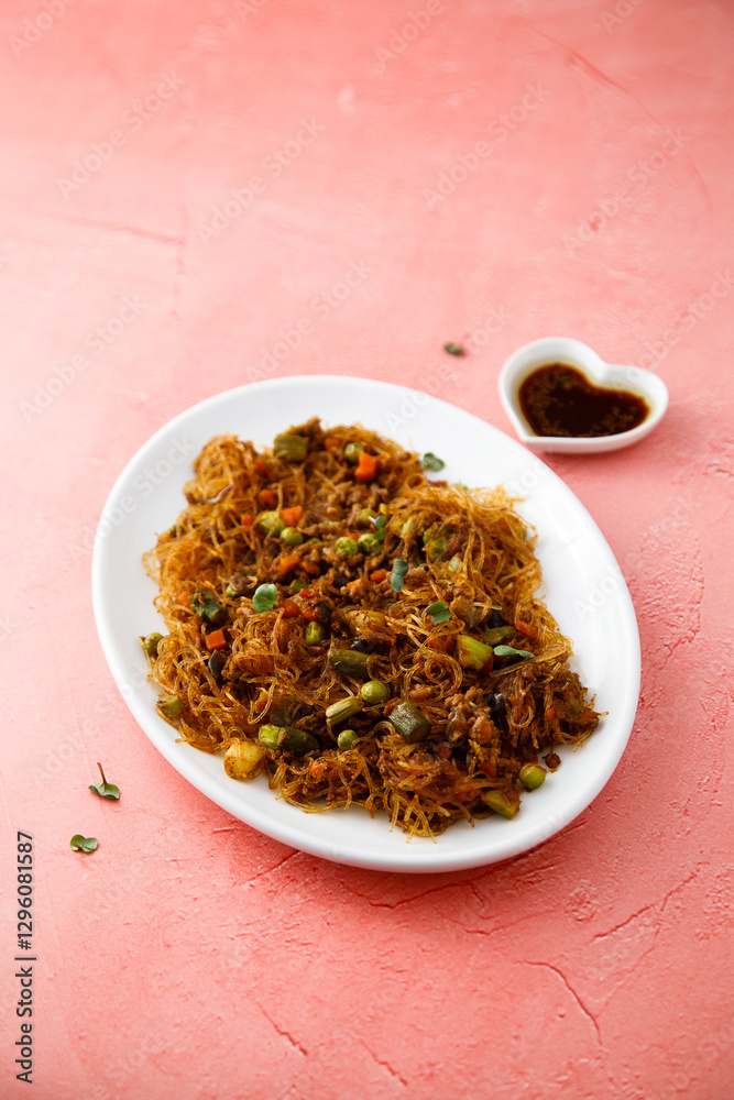 Asian noodles with vegetables and soy sauce Asian noodles with vegetables and soy sauce