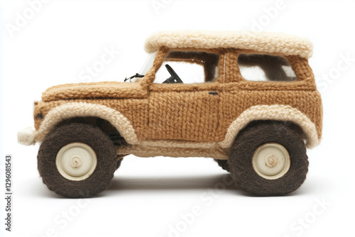 Stuffed Off-Road Vehicle vehicle, plush vehicle, isolated on white photo