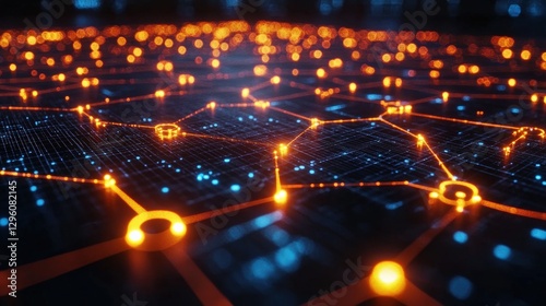 Smart Devices Connected Through Glowing Links in a Vibrant Network. Generative AI