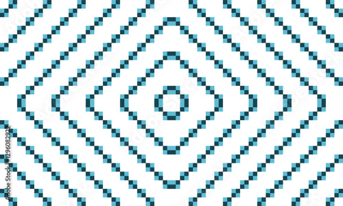 vintage green gray blue white color block arrange in diamond patchwork repeat seamless style design for fabric print or t-shirt paint or backdrop wall, Tribal seamless geometric pattern