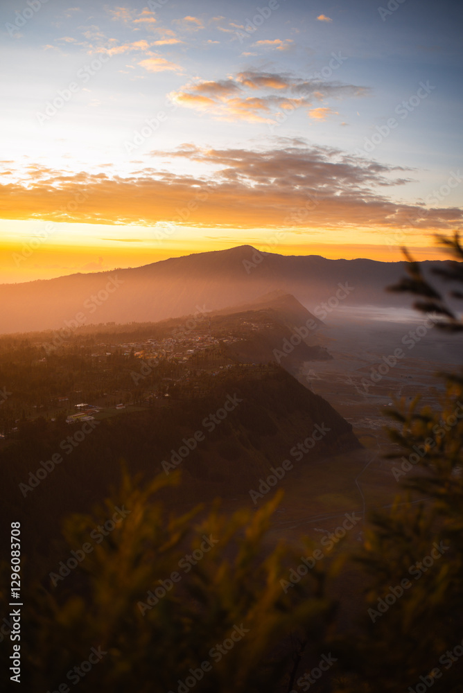 sunset in the mountains
