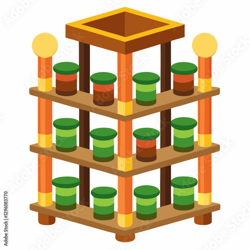 compact bamboo spice rack