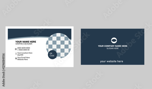 Business Card 000lyyModern Business Card Available Color and white baground image,qr code,name,contact,
Business card design template, Clean professional business card template, visiting card, busokoj