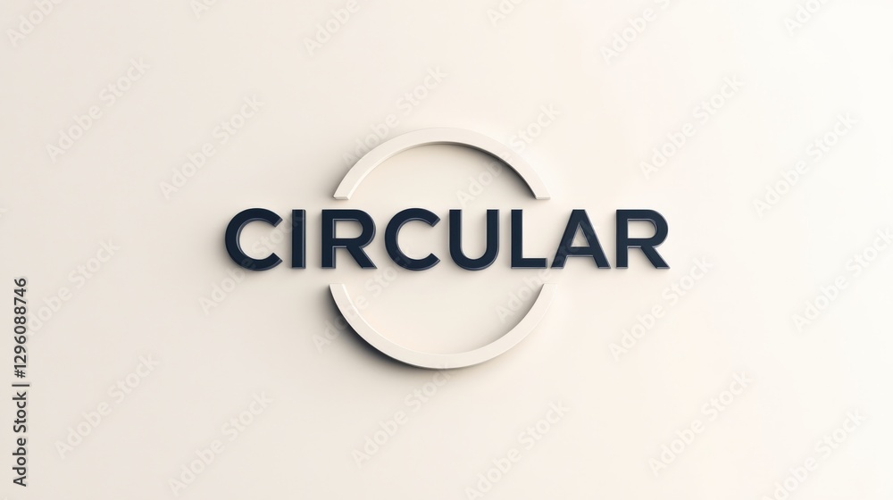 Modern Geometric Typography Highlighting Circular Economy Concept. Generative AI