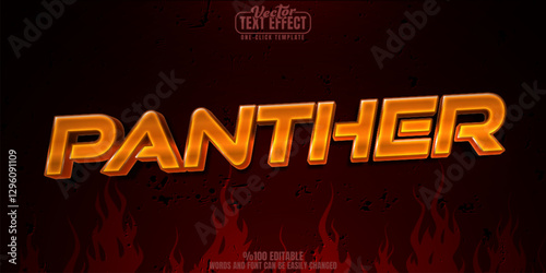 Panther editable text effect, customizable fire and game 3d font style