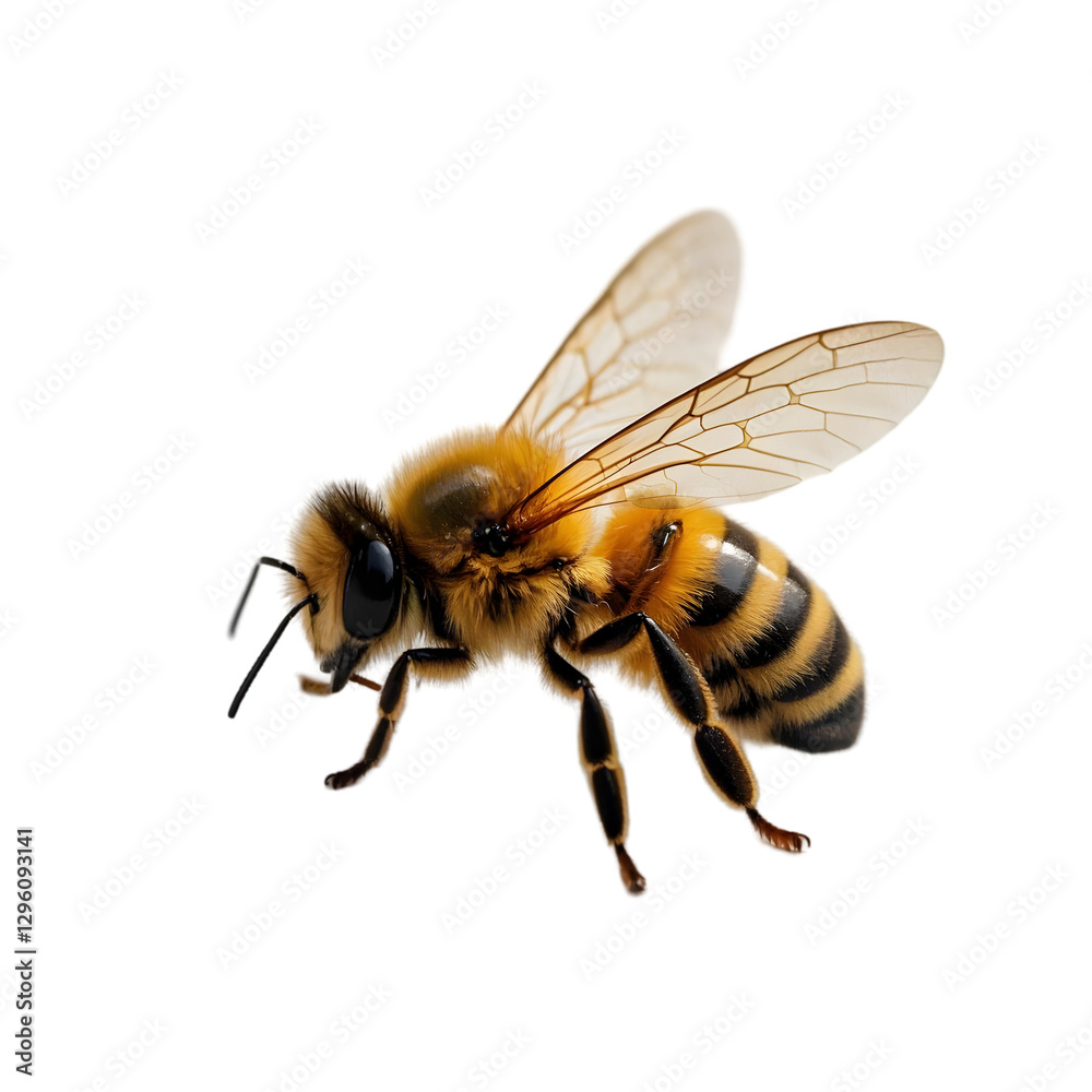 Honey bee top view on transparent background Honey bee top view on transparent background