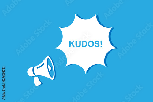 Kudos speech bubble with megaphone. Kudos web banner for business, marketing and advertising. Vector illustration.
