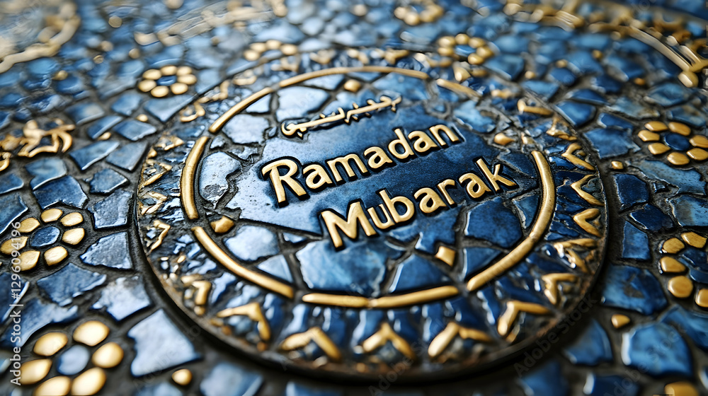 Obraz premium Ramadan Mubarak decorative mosaic pavement