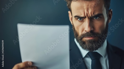 A businessman, his face etched with determination, held a crisp sheet of paper, his mind already formulating the next strategic move.