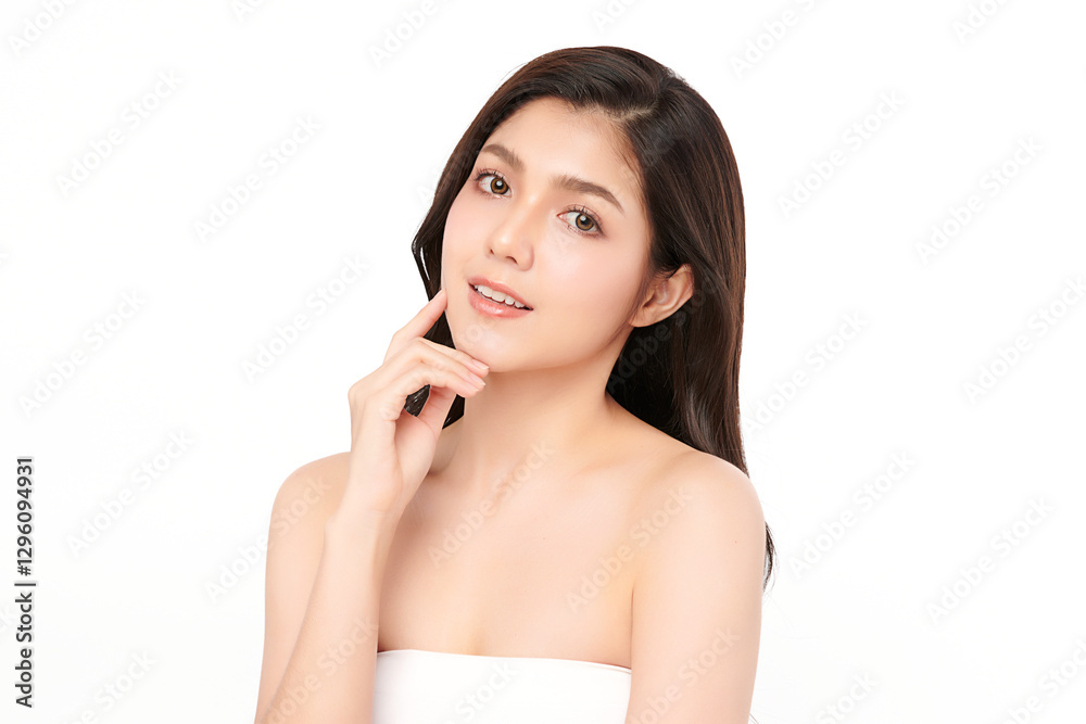 Beautiful young asian woman with clean fresh skin on white background, Face care, Facial treatment, Cosmetology, beauty and spa, Asian women portrait. Beautiful young asian woman with clean fresh skin on white background, Face care, Facial treatment, Cosmetology, beauty and spa, Asian women portrait.