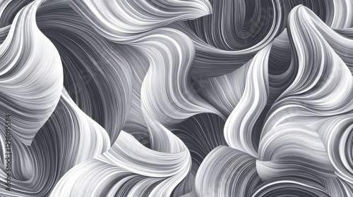 A black and white image of a wave with a white background. The image has a dreamy, ethereal quality to it, with the waves appearing to be made of lines and dots rather than solid shapes