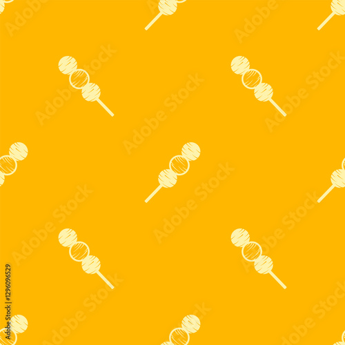 Hanami Dango pattern background. doodle dango pattern background. Dango Seamless Pattern background.