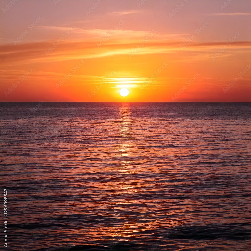 Naklejka premium Sunrise Over the Sea(background image)