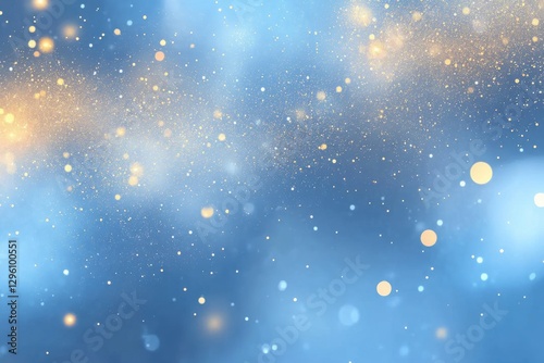 A blue sky with a lot of glittery stars. The sky is filled with a lot of glittery stars, creating a dreamy and magical atmosphere
