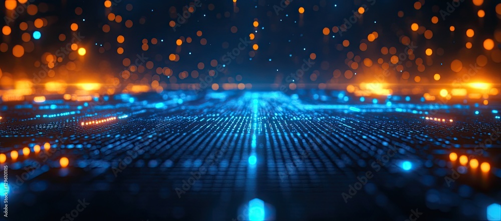 Fototapeta premium Futuristic Data Network Floor