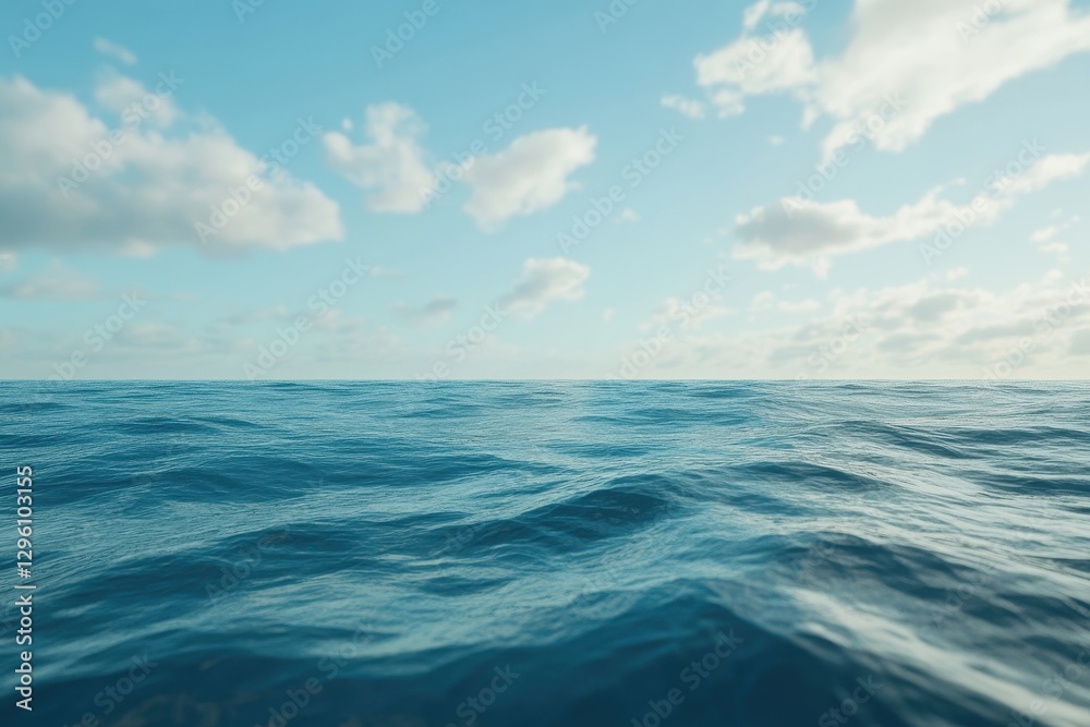 The ocean is calm and blue, with a few clouds in the sky. The water is still, and the sky is clear The ocean is calm and blue, with a few clouds in the sky. The water is still, and the sky is clear